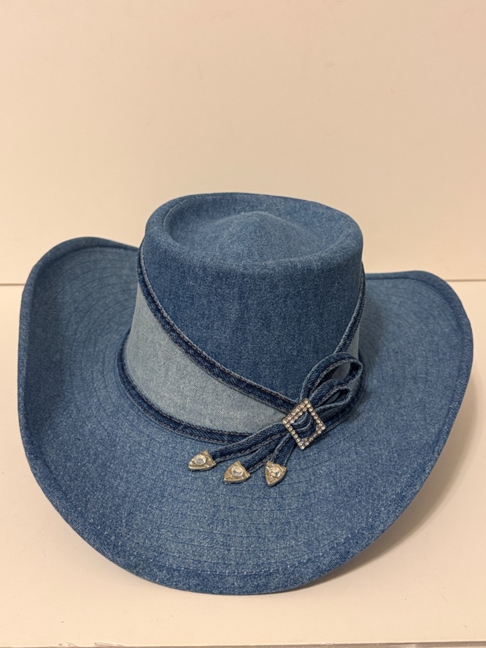 Simply Barbara Denim Cowgirl Hat Rhinestones - Picture 2 of 10